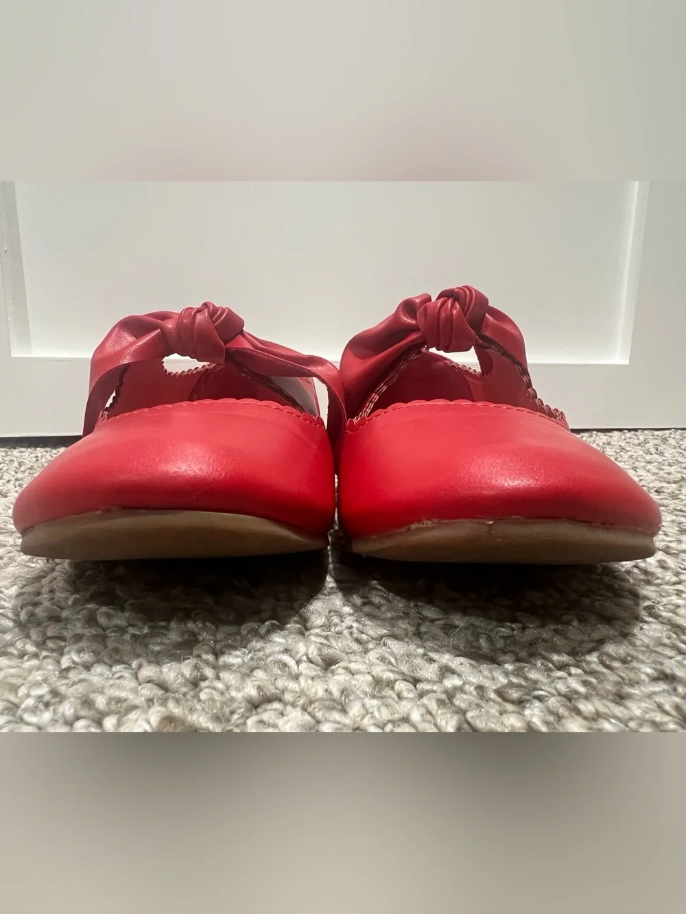 Dream Pairs Girls Red Mary Jane Bow Flats Size 2 Ballet Dress Shoes